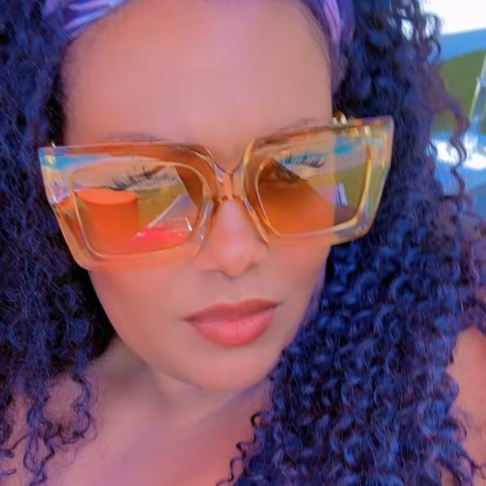 Gold Square Sunglasses with Luxurious Accents